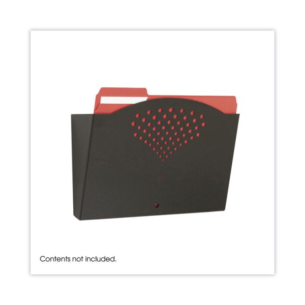 Steel Wall Pocket, Letter Size, 12" x 3" x 9", Black - Image 2