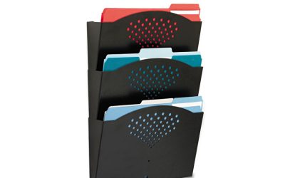 Steel Wall Pocket, 3 Sections, Letter Size, 12″ x 3.25″ x 17.25″, Black