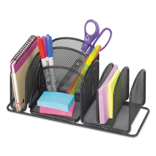 Deluxe Organizer, 6 Compartments, Steel, 12.5 x 5.25 x 5.25, Black - Image 3