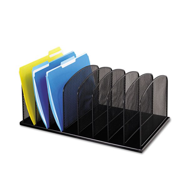 Onyx Mesh Desk Organizer With Upright Sections, 8 Sections, Letter To Legal Size Files, 19.5" X 11.5" X 8.25", Black - Image 2