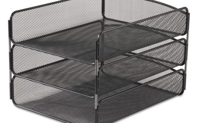 Onyx Desk Tray, 3 Sections, Letter Size Files, 9.25″ X 11.75″ X 8″, Black