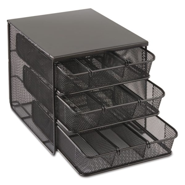 3 Drawer Hospitality Organizer, 7 Compartments, 11.5 x 8.25 x 8.25, Black - Image 3