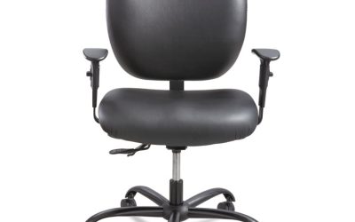 Alday Intensive-Use Chair, Supports Up To 500 Lb, 17.5″ To 20″ Seat Height, Black Vinyl Seat/back, Black Base