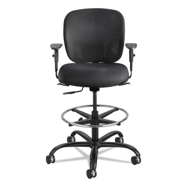 Vue Heavy-Duty Extended-Height Stool, Supports Up To 350 Lb, 23" To 32.5" Seat Height, Black Fabric - Image 4