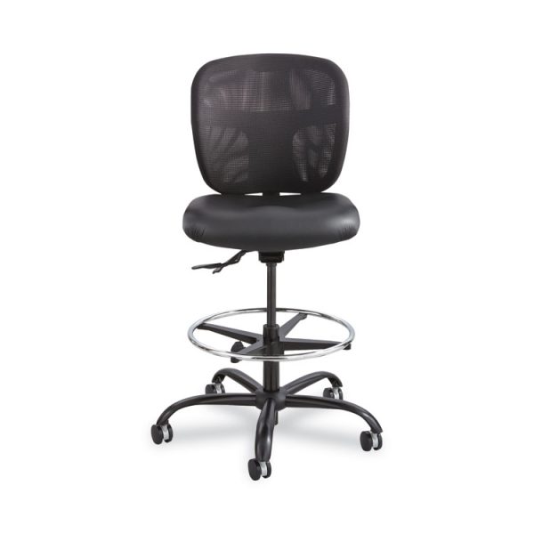 Vue Heavy-Duty Extended-Height Stool, Supports Up To 350 Lb, 23" To 32.5" Seat Height, Black Vinyl Seat, Black Base - Image 6