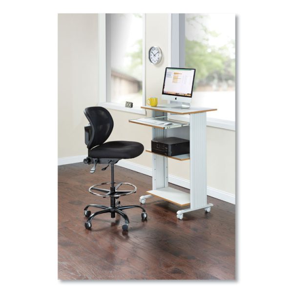 Vue Heavy-Duty Extended-Height Stool, Supports Up To 350 Lb, 23" To 32.5" Seat Height, Black Vinyl Seat, Black Base - Image 2