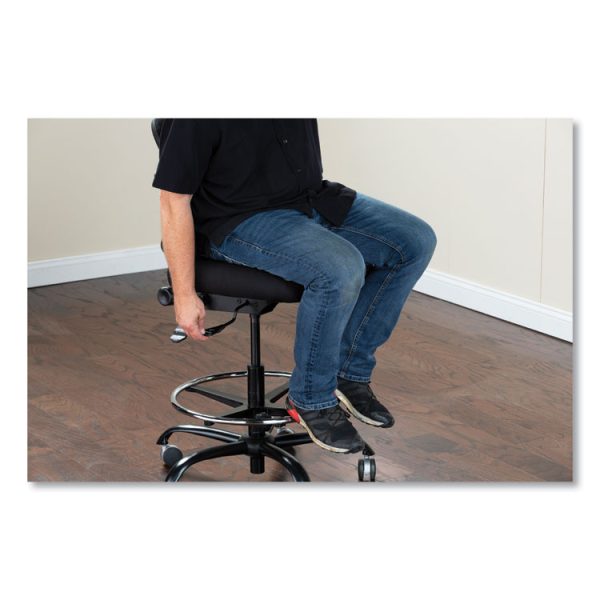 Vue Heavy-Duty Extended-Height Stool, Supports Up To 350 Lb, 23" To 32.5" Seat Height, Black Vinyl Seat, Black Base - Image 4