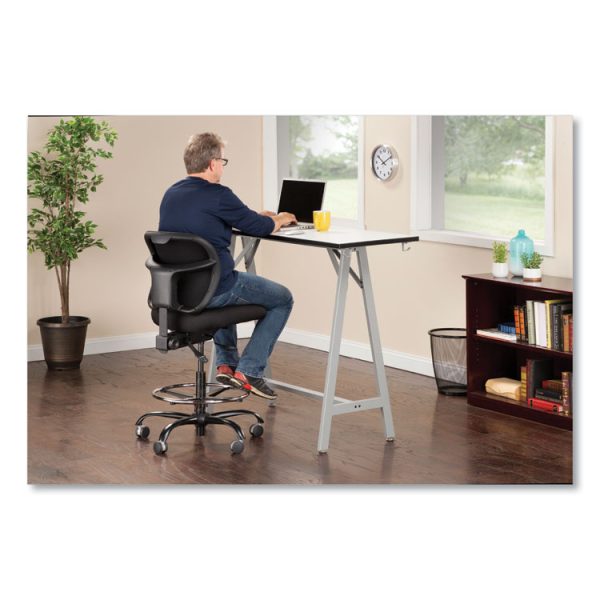 Vue Heavy-Duty Extended-Height Stool, Supports Up To 350 Lb, 23" To 32.5" Seat Height, Black Vinyl Seat, Black Base - Image 5