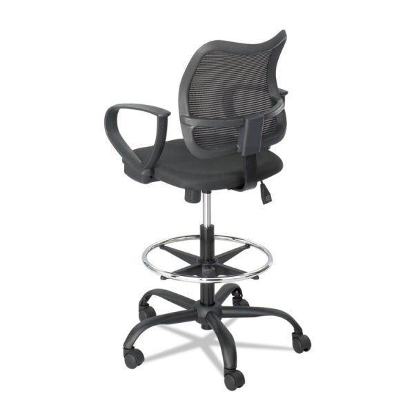 Vue Series Mesh Extended-Height Chair, Supports Up To 250 Lb, 23" To 33" Seat Height, Black Fabric - Image 5