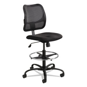 Vue Series Mesh Extended-Height Chair, Supports Up To 250 Lb, 23" To 33" Seat Height, Black Fabric