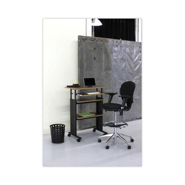 Metro Collection Extended-Height Chair, Supports Up To 250 Lb, 23" To 33" Seat Height, Black Seat/back, Chrome Base - Image 5