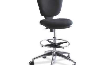 Metro Collection Extended-Height Chair, Supports Up To 250 Lb, 23″ To 33″ Seat Height, Black Seat/back, Chrome Base