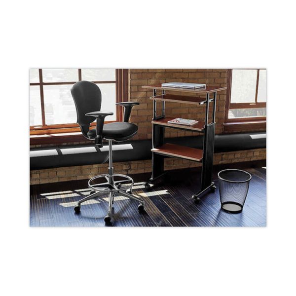 Metro Collection Extended-Height Chair, Supports Up To 250 Lb, 23" To 33" Seat Height, Black Seat/back, Chrome Base - Image 4