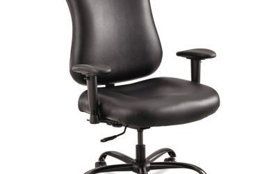 Optimus High Back Big And Tall Chair, Vinyl, Supports Up To 400 Lb, 19″ To 22″ Seat Height, Black