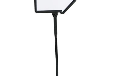 WriteWay Double-Sided Magnetic Dry Erase Standing Message Sign, Arrow, 64.25″ Tall Black Stand, 25.5 x 17.75 White Face