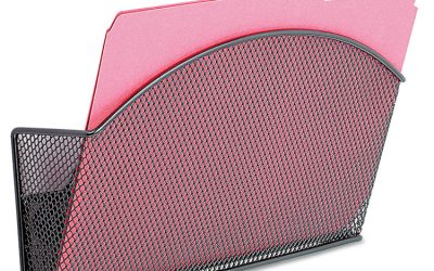 Onyx Magnetic Mesh Panel Accessories, Single File Pocket, 13 x 4.25 x 7.25, Black