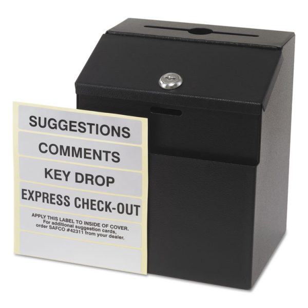 Steel Suggestion/key Drop Box With Locking Top, 7 X 6 X 8.5, Black Powder Coat Finish - Image 2