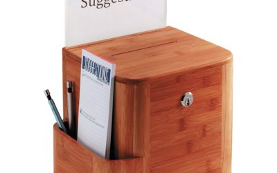 Bamboo Suggestion Boxes, 10 X 8 X 14, Cherry