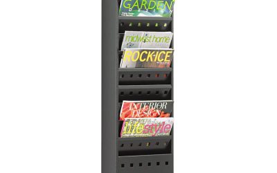 Steel Magazine Rack, 11 Compartments, 10w X 4d X 36.25h, Black