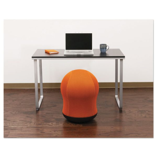 Zenergy Swivel Ball Chair, Backless, Supports Up To 250 Lb, Orange Seat, Black Base - Image 2