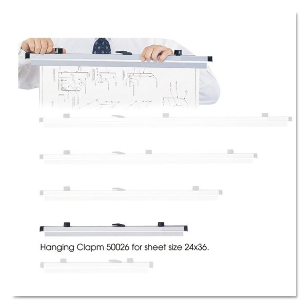 Sheet File Hanging Clamps, 100 Sheets Per Clamp, 24" Length, 6/Carton - Image 2