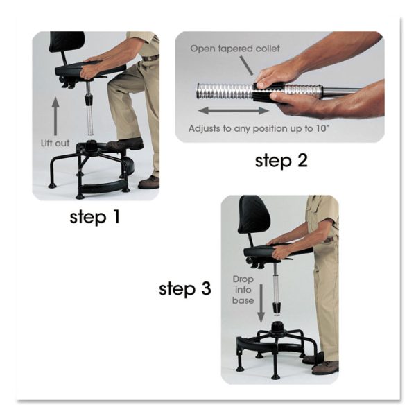 Task Master Economy Industrial Chair, Supports Up To 250 Lb, 17" To 35" Seat Height, Black - Image 5