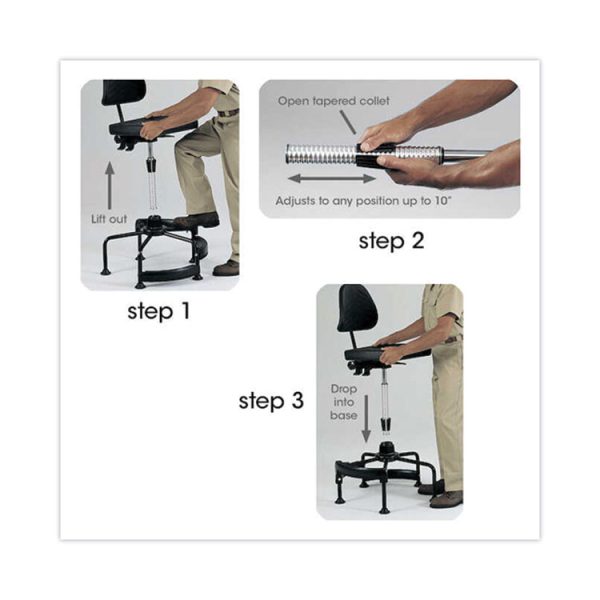 Task Master Economy Industrial Chair, Supports Up To 250 Lb, 17" To 35" Seat Height, Black - Image 2