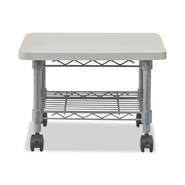 Underdesk Printer/Fax Stand, Engineered Wood, 2 Shelves, 19" x 16" x 13.5", Gray - Image 2