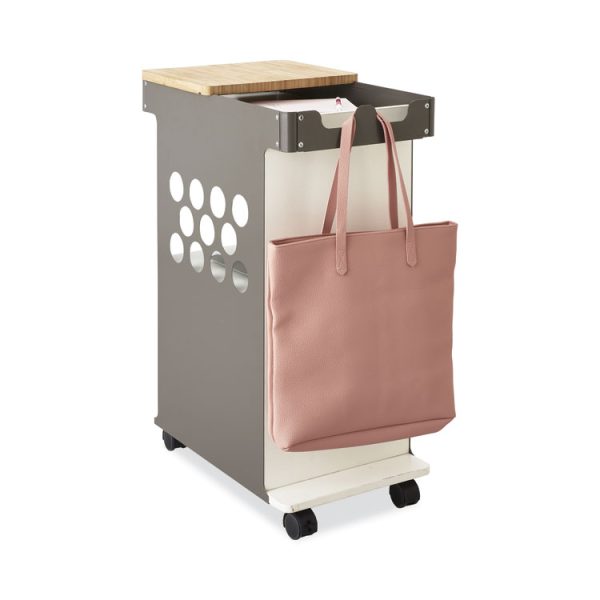 Mini Rolling Storage Cart, Metal, 3 Shelves, 1 Drawer, 200 lb Capacity, 29.75" x 15.75" x 16.5", White - Image 4