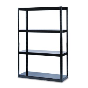 Boltless Steel Shelving, Five-Shelf, 48w X 18d X 72h, Black