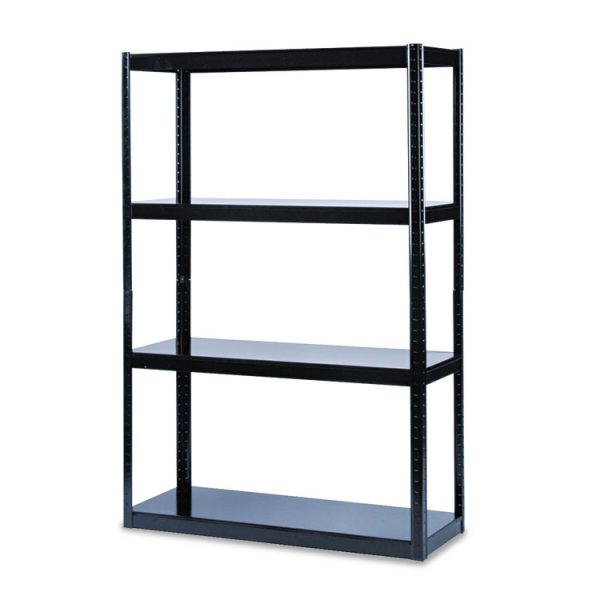 Boltless Steel Shelving, Five-Shelf, 48w X 18d X 72h, Black