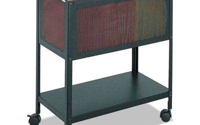 Open Top Mesh Tub, Metal, 1 Shelf, 1 Bin, 13.5″ x 24.25″ x 27.5″, Black