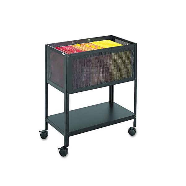 Open Top Mesh Tub, Metal, 1 Shelf, 1 Bin, 13.5" x 24.25" x 27.5", Black - Image 2