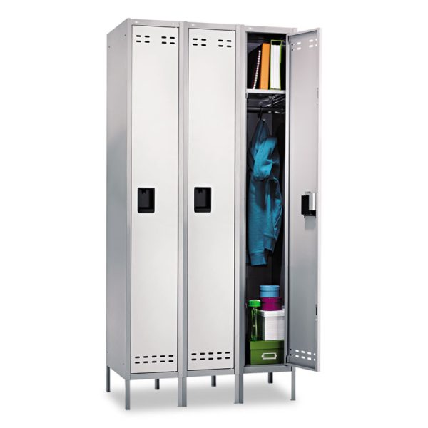 Single-Tier, Three-Column Locker, 36w X 18d X 78h, Two-Tone Gray - Image 2