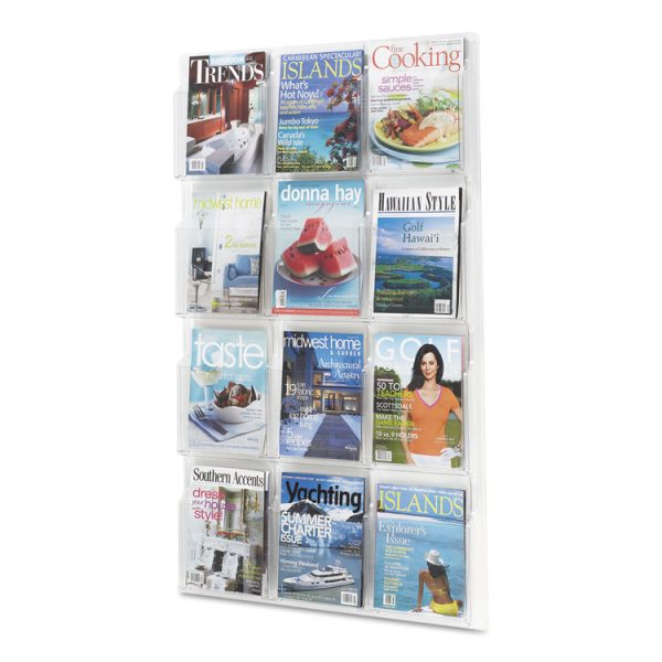 Reveal Clear Literature Displays, 12 Compartments, 30w X 2d X 49h, Clear - Image 3