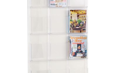 Reveal Clear Literature Displays, 12 Compartments, 30w X 2d X 49h, Clear