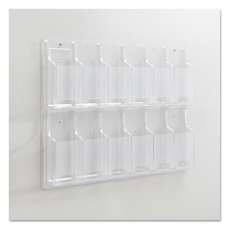 Reveal Clear Literature Displays, 12 Compartments, 30w X 2d X 20.25h, Clear - Image 2
