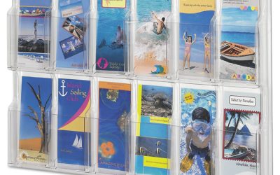 Reveal Clear Literature Displays, 12 Compartments, 30w X 2d X 20.25h, Clear