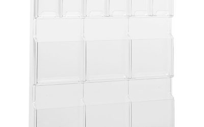 Reveal Clear Literature Displays, 12 Compartments, 30w X 2d X 34.75h, Clear