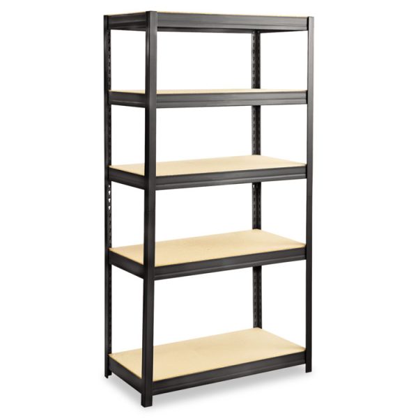 Boltless Steel/particleboard Shelving, Five-Shelf, 36w X 18d X 72h, Black