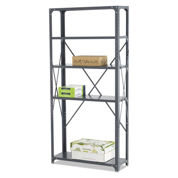 Commercial Steel Shelving Unit, Five-Shelf, 36w X 12d X 75h, Dark Gray - Image 2