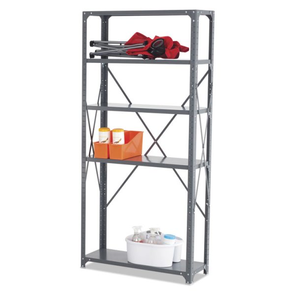 Commercial Steel Shelving Unit, Five-Shelf, 36w X 12d X 75h, Dark Gray - Image 5