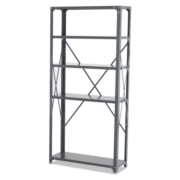 Commercial Steel Shelving Unit, Five-Shelf, 36w X 12d X 75h, Dark Gray - Image 4