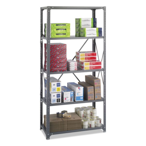 Commercial Steel Shelving Unit, Five-Shelf, 36w X 18d X 75h, Dark Gray - Image 2