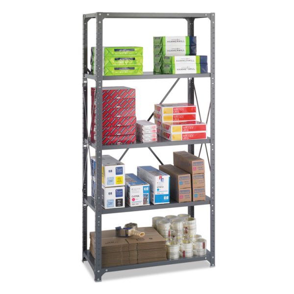 Commercial Steel Shelving Unit, Five-Shelf, 36w X 18d X 75h, Dark Gray - Image 5