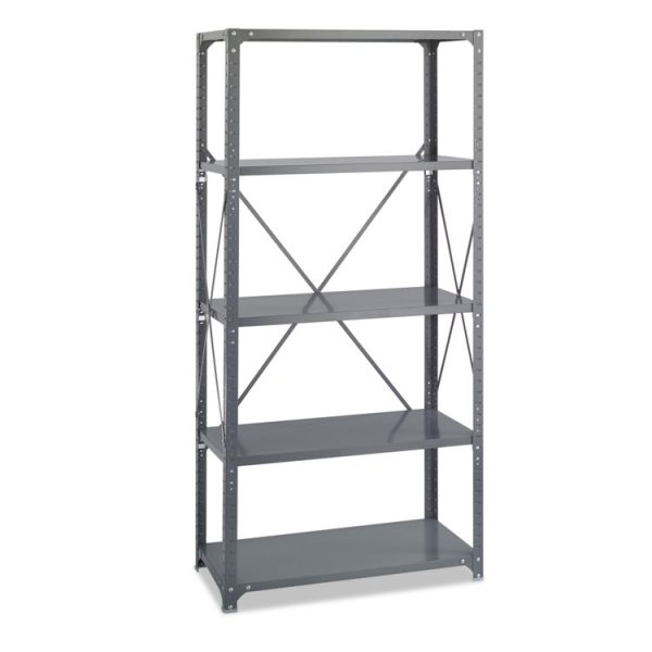 Commercial Steel Shelving Unit, Five-Shelf, 36w X 18d X 75h, Dark Gray - Image 6