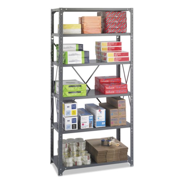 Commercial Steel Shelving Unit, Six-Shelf, 36w X 18d X 75h, Dark Gray - Image 2