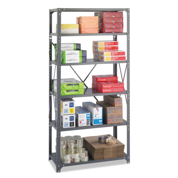 Commercial Steel Shelving Unit, Six-Shelf, 36w X 18d X 75h, Dark Gray - Image 4