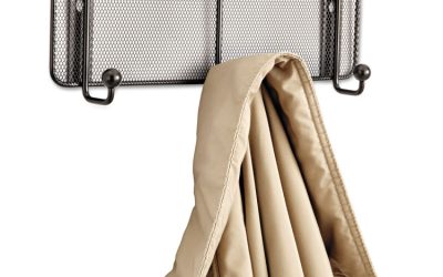 Onyx Mesh Wall Racks, 3 Hook, 14.75w x 3d x 5.5h, Black