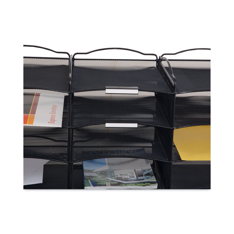 Onyx Mesh Literature Sorter, 20 Compartments, 19 X 15.25 X 59, Black - Image 2